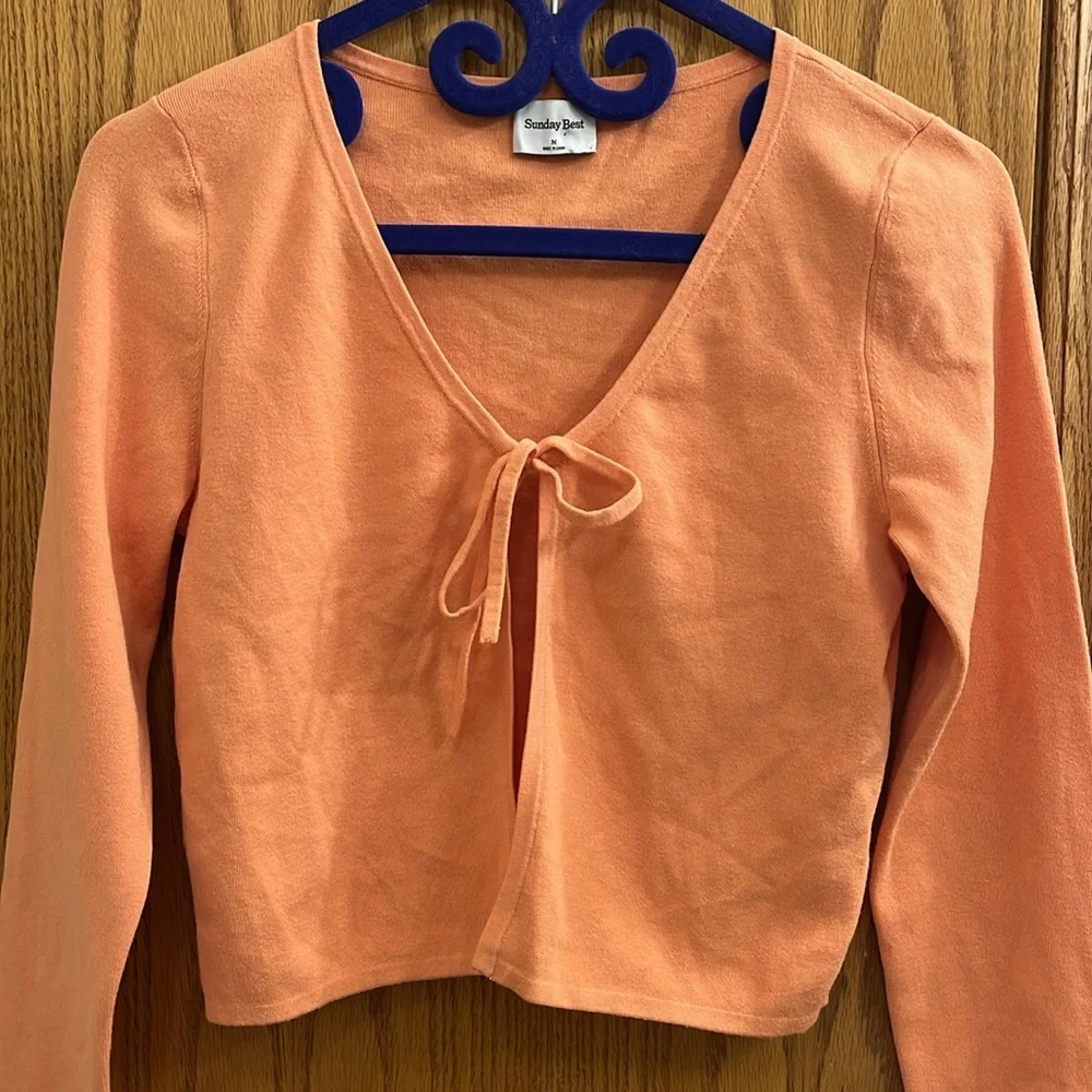 Aritzia Sunday Best Samantha Cardigan in Sunny Apricot - Picture 7 of 11